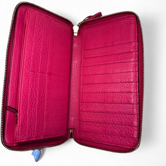GUCCI Pebbled Leather Soho Zip Around Interlocking G Logo Long Wallet - Pink - Picture 6 of 16